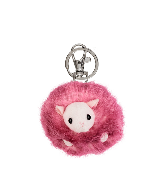 Pink Pygmy Puff Keyring