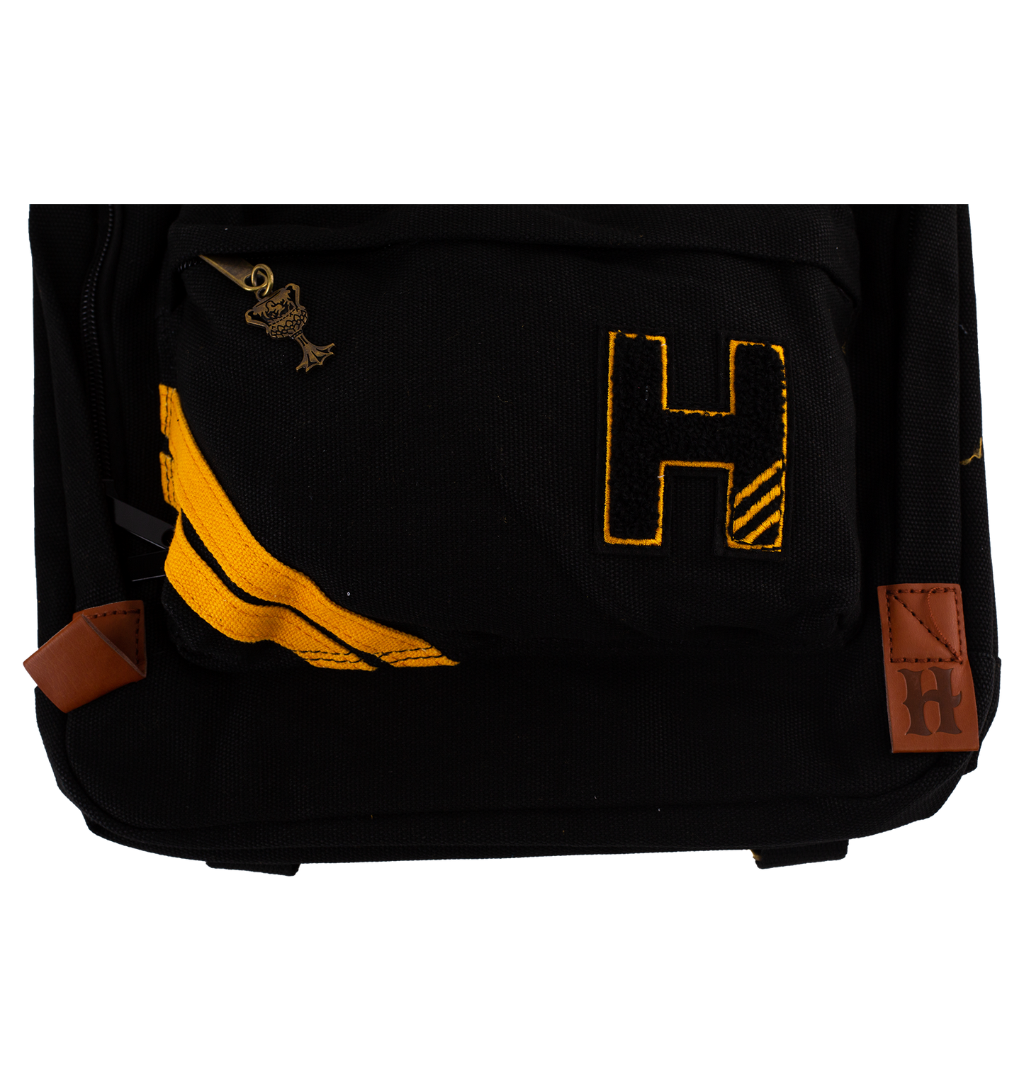 Black bag with yellow 'H' logo on a white background