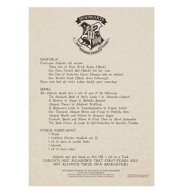 Personalised Hogwarts Acceptance Letter