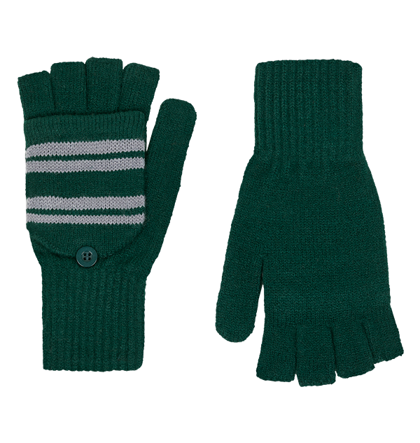 Slytherin Knitted Mitten Capped Gloves