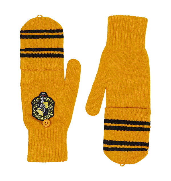 Hufflepuff Knitted Mitten Capped Gloves
