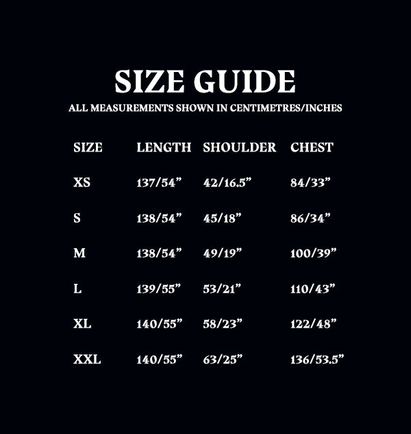 House Robe Size Guide