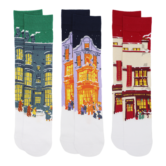 Diagon Alley Christmas 3-Pack Socks