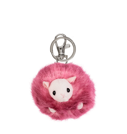 Pink Pygmy Puff Keyring