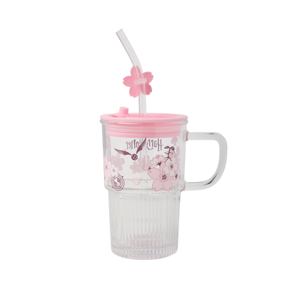 Sakura Glass Mug & Straw