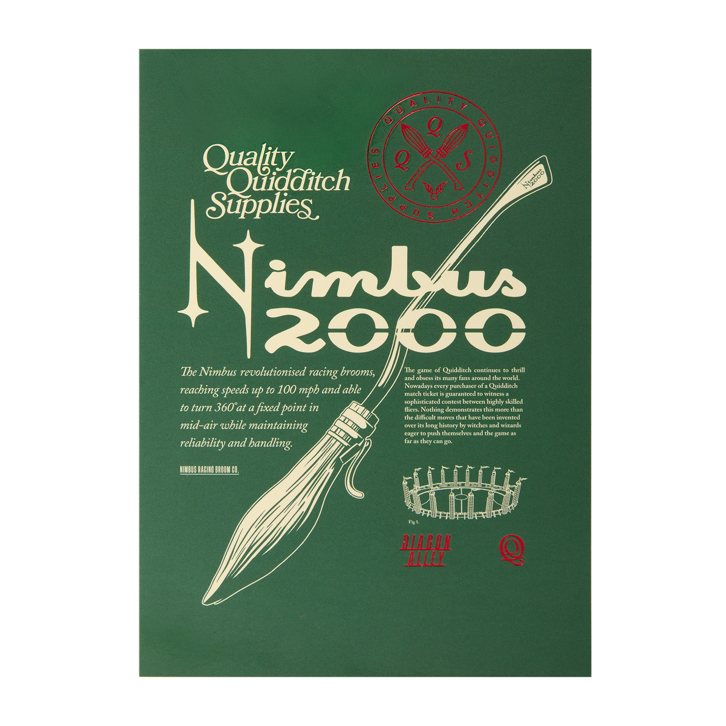 Nimbus 2000 Foiled Postcard