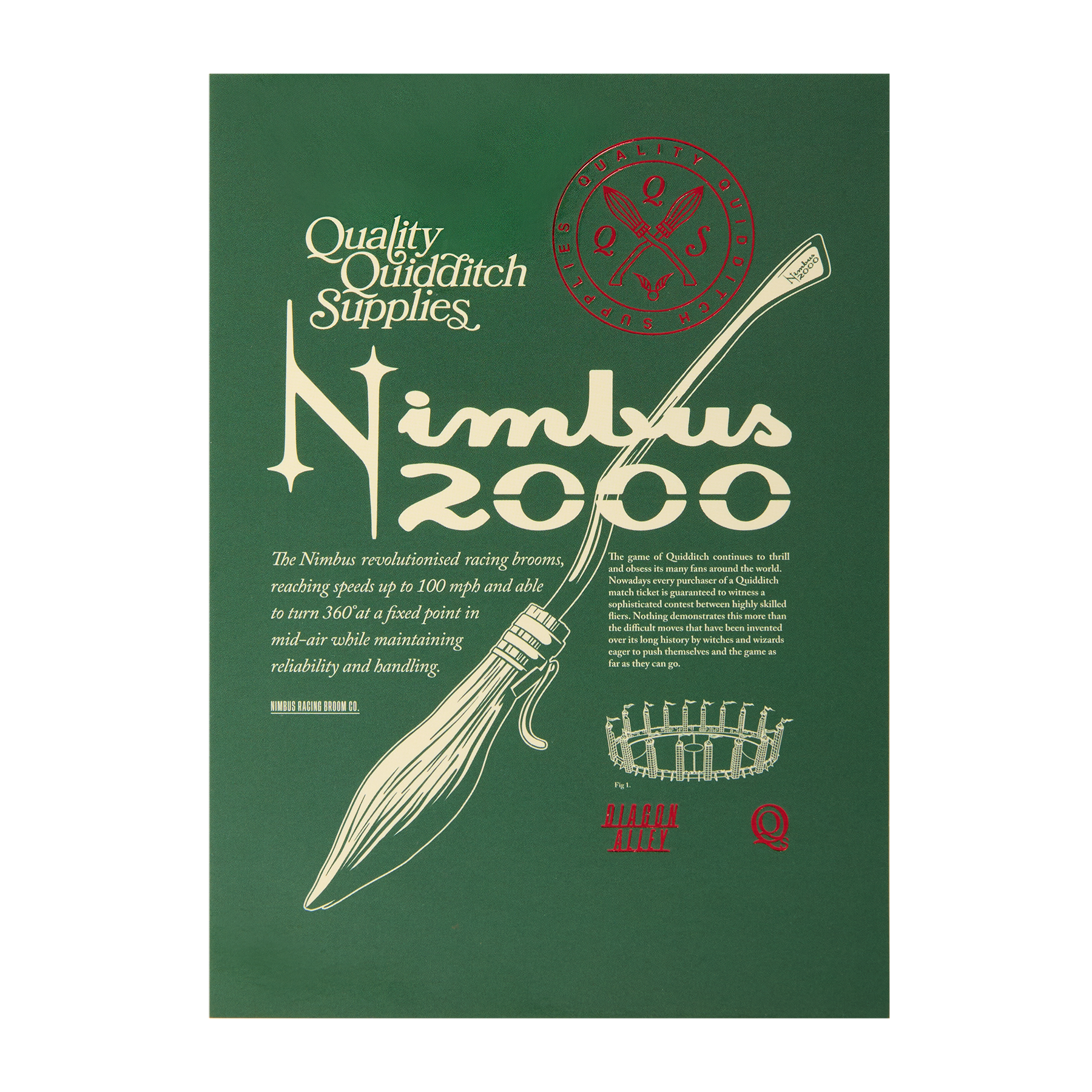 Nimbus 2000 Foiled Postcard