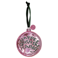 Happee Birthdae Glass Ornament