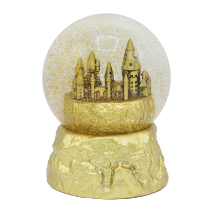 Hogwarts Christmas Gold Snow Globe