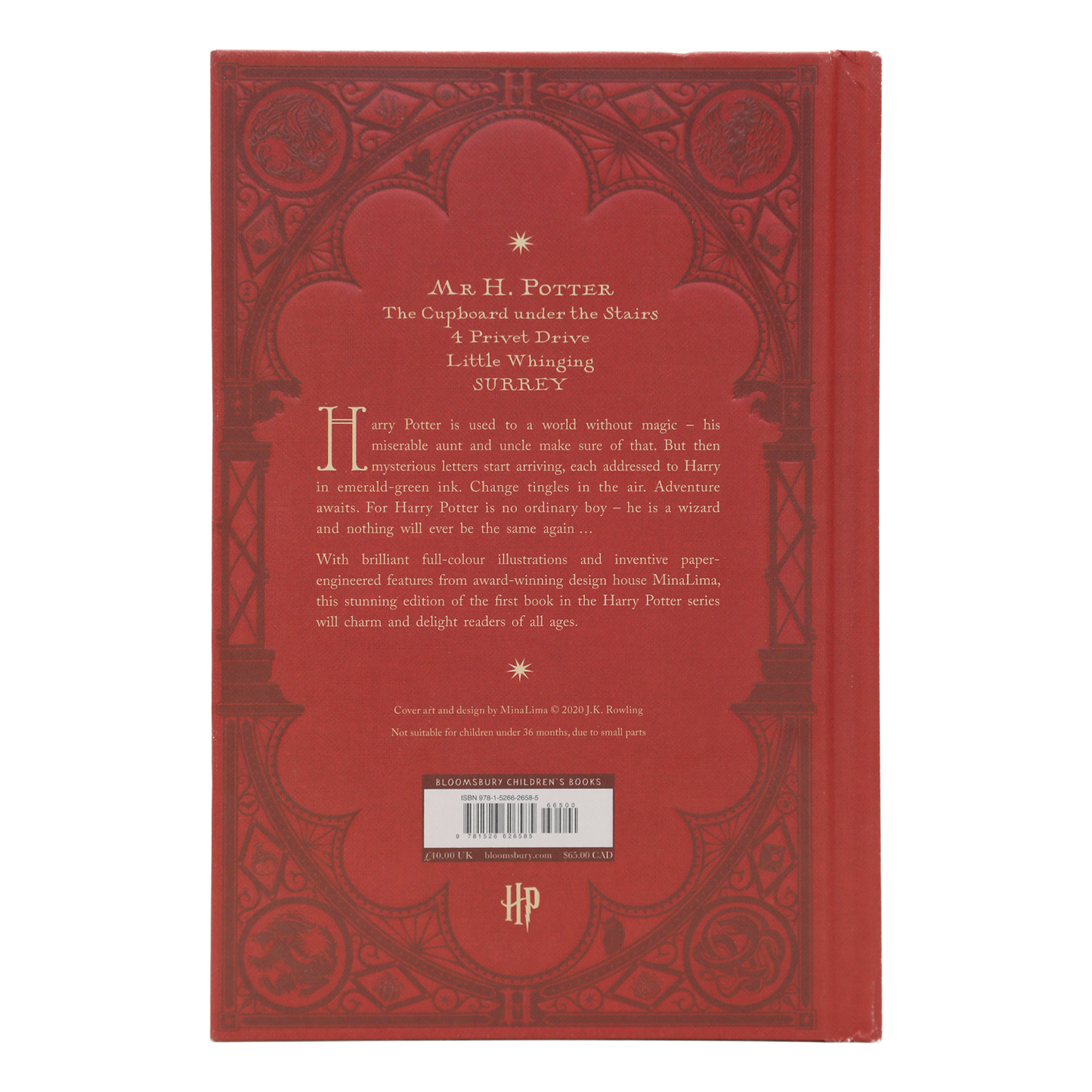 Red Philosopher's Stone - MinaLima Edition book cover with intricate design