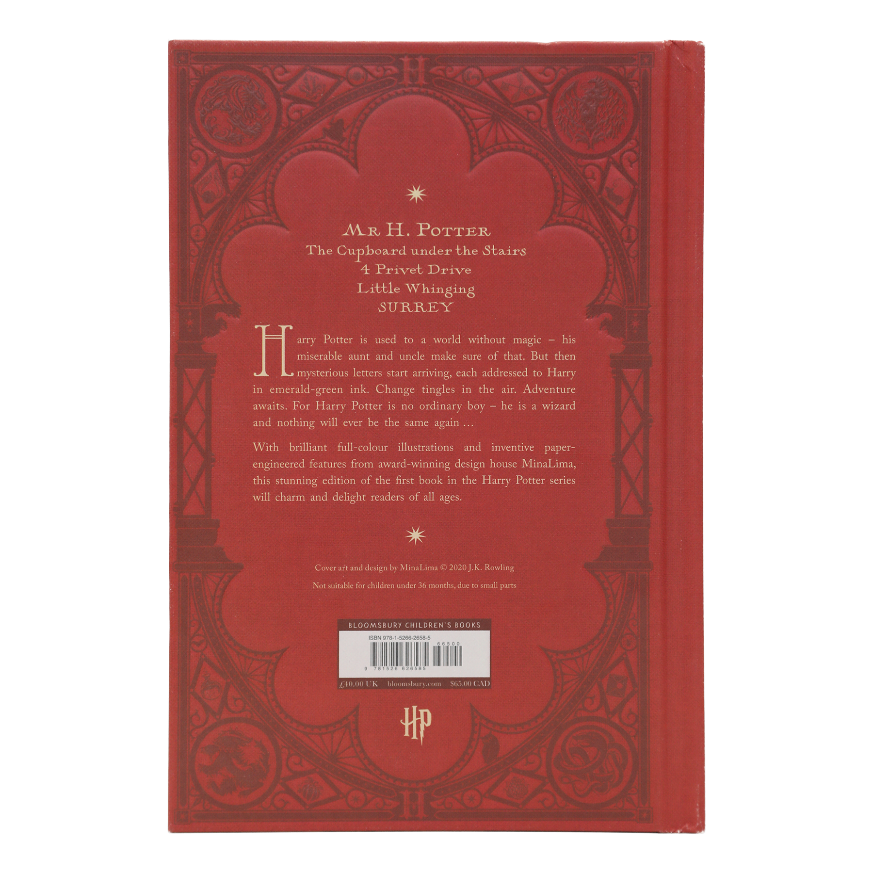 Red Philosopher's Stone - MinaLima Edition book cover with intricate design