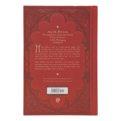 Red Philosopher's Stone - MinaLima Edition book cover with intricate design