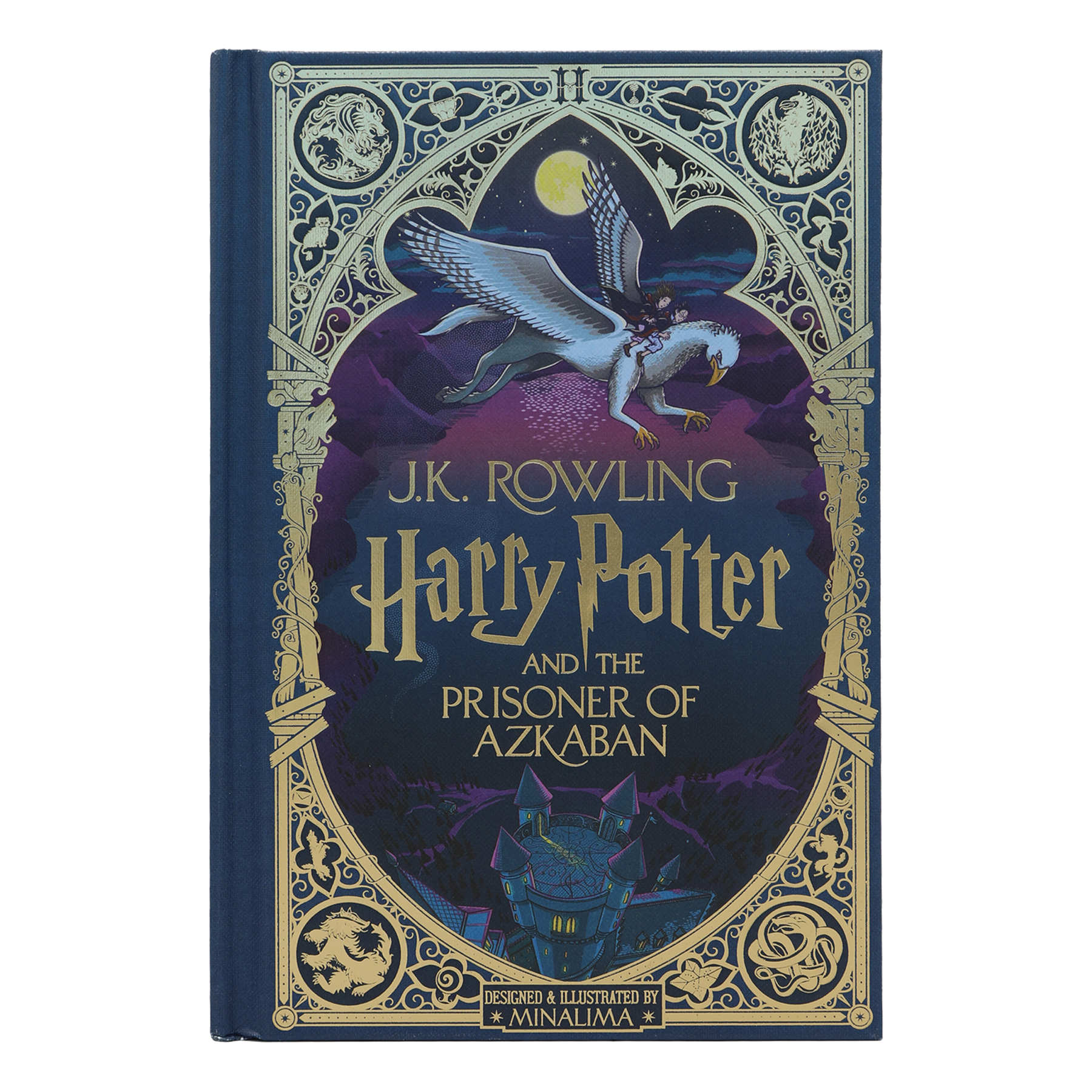 Book cover of 'Harry Potter and the Prisoner of Azkaban' by J.K. Rowling with decorative elements.