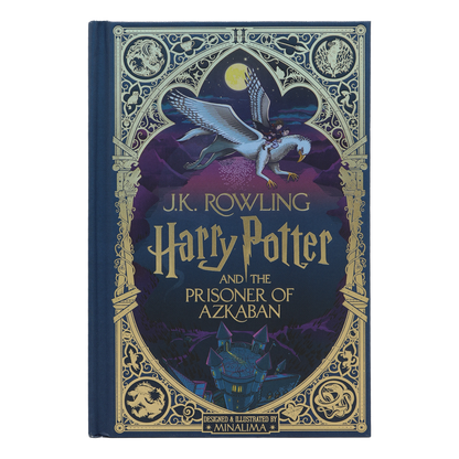 Book cover of 'Harry Potter and the Prisoner of Azkaban' by J.K. Rowling with decorative elements.