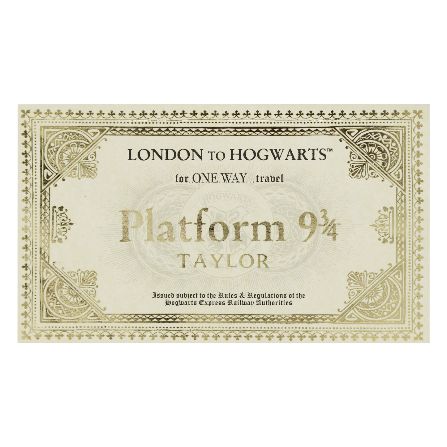 Personalised Hogwarts Express Ticket