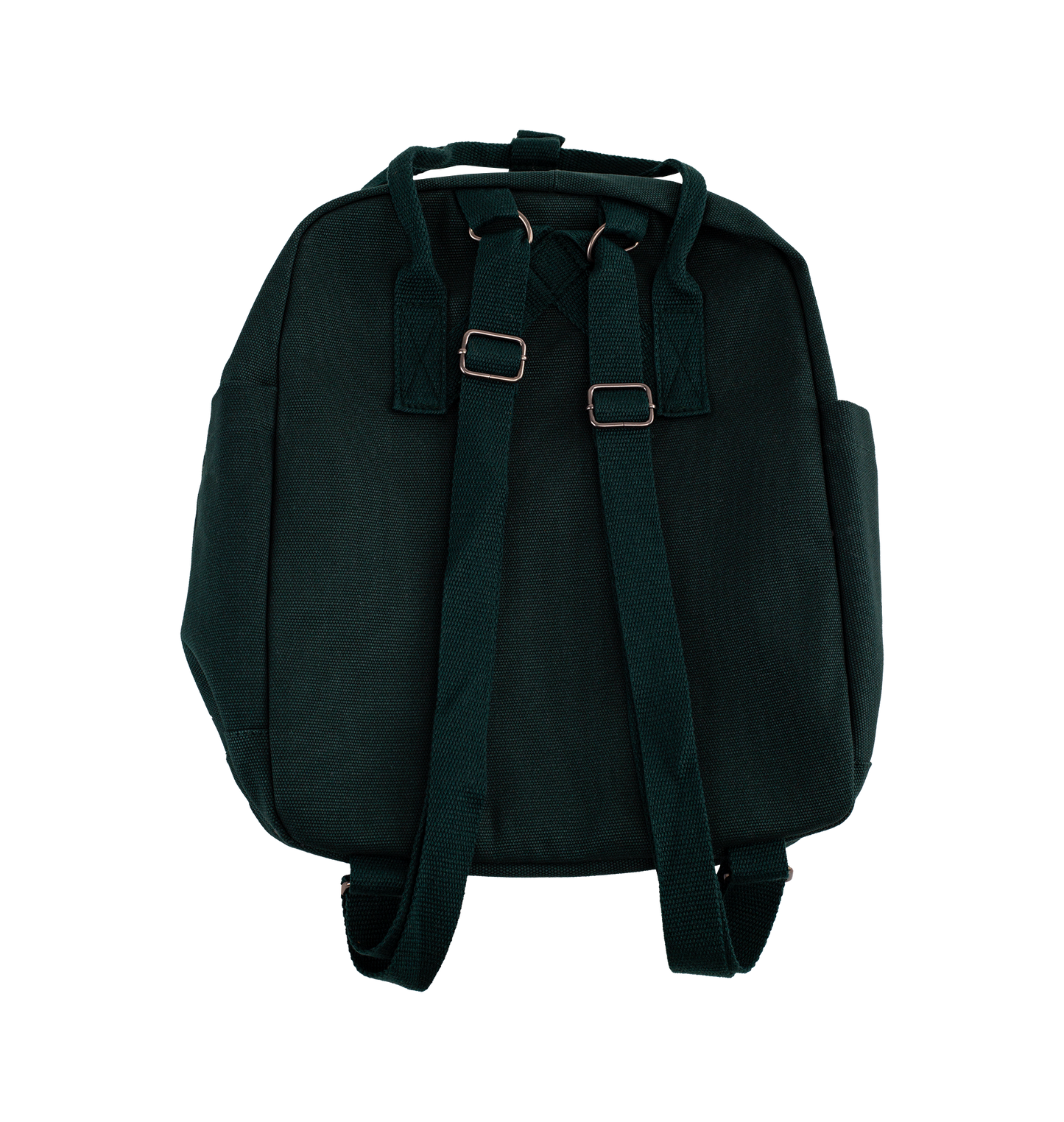 Dark green backpack on a white background