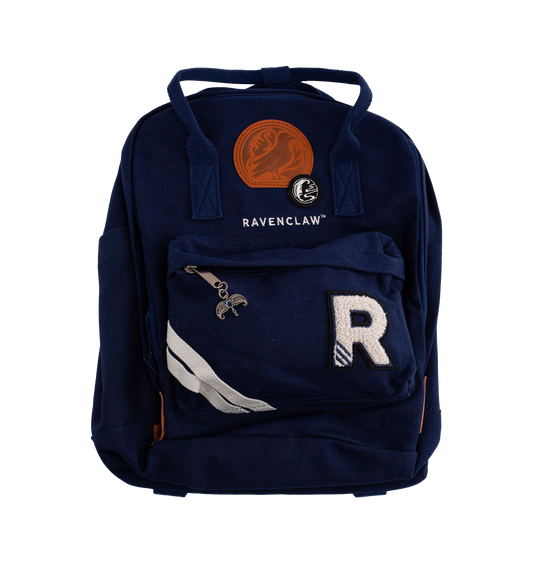 Navy blue backpack with 'Ravenclaw' emblem on a white background