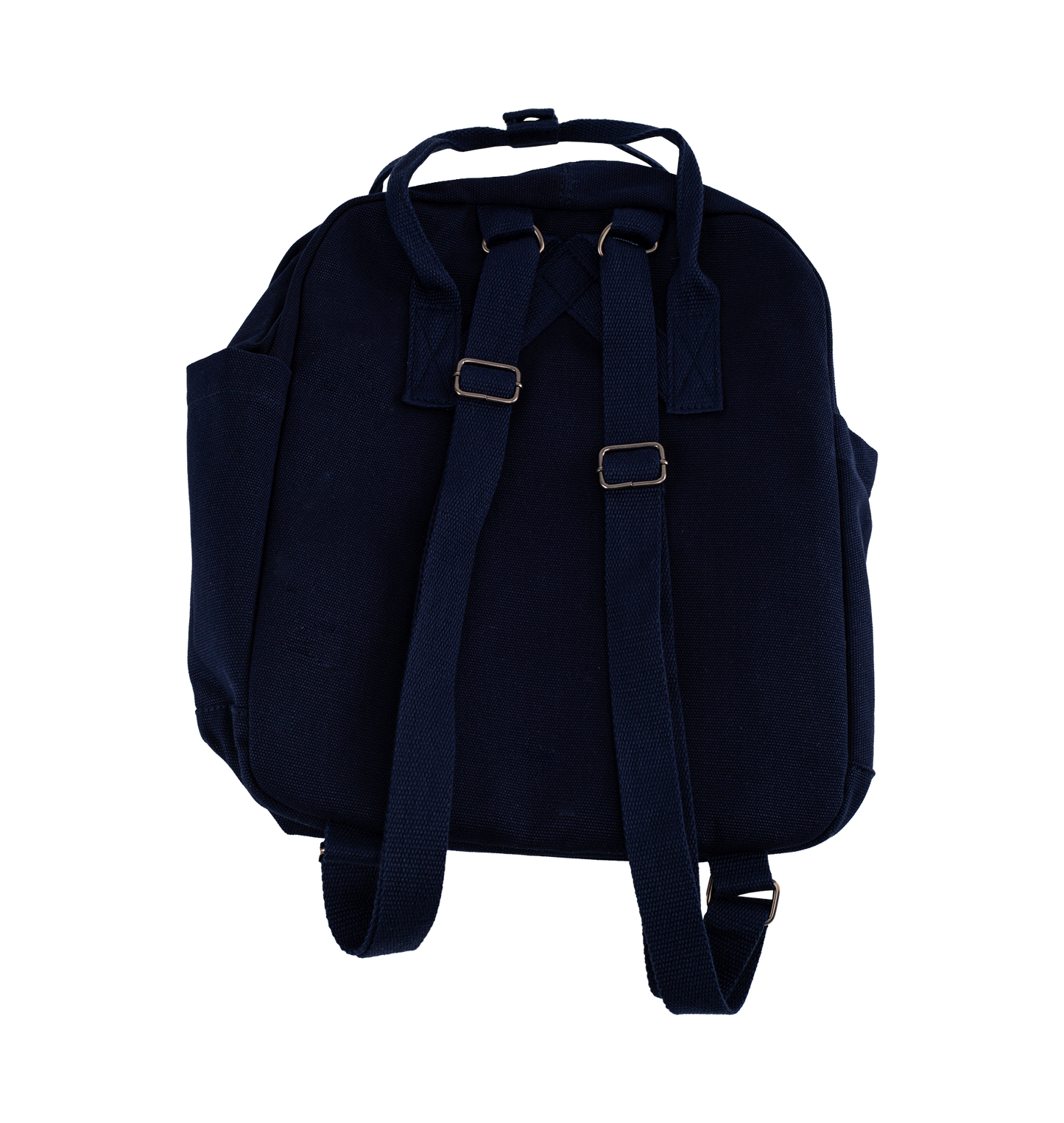 Navy blue backpack on a white background