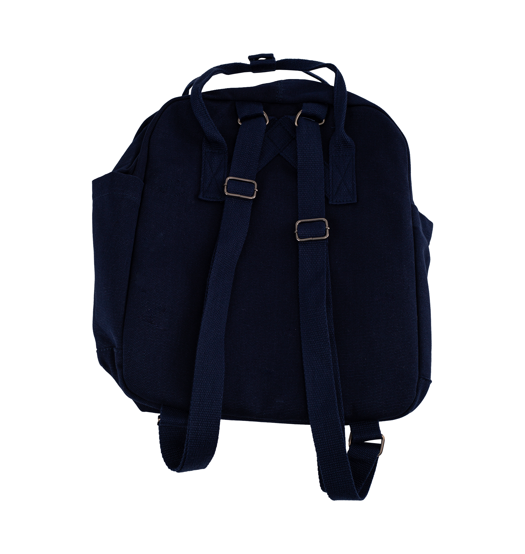 Navy blue backpack on a white background