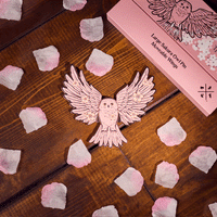 Sakura Owl Glitter Enamel Pin