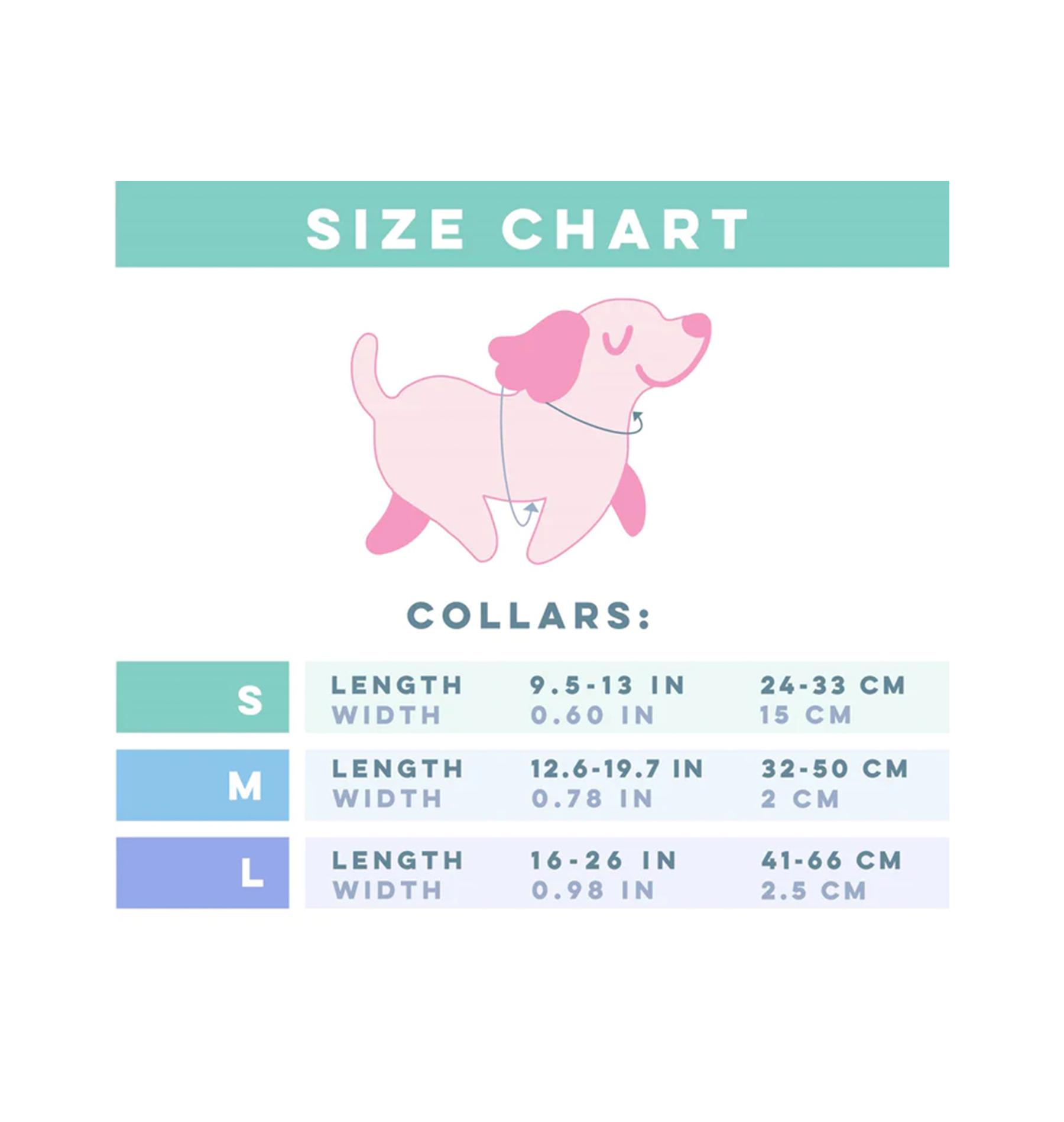 Sassy Woof Collar Size Guide