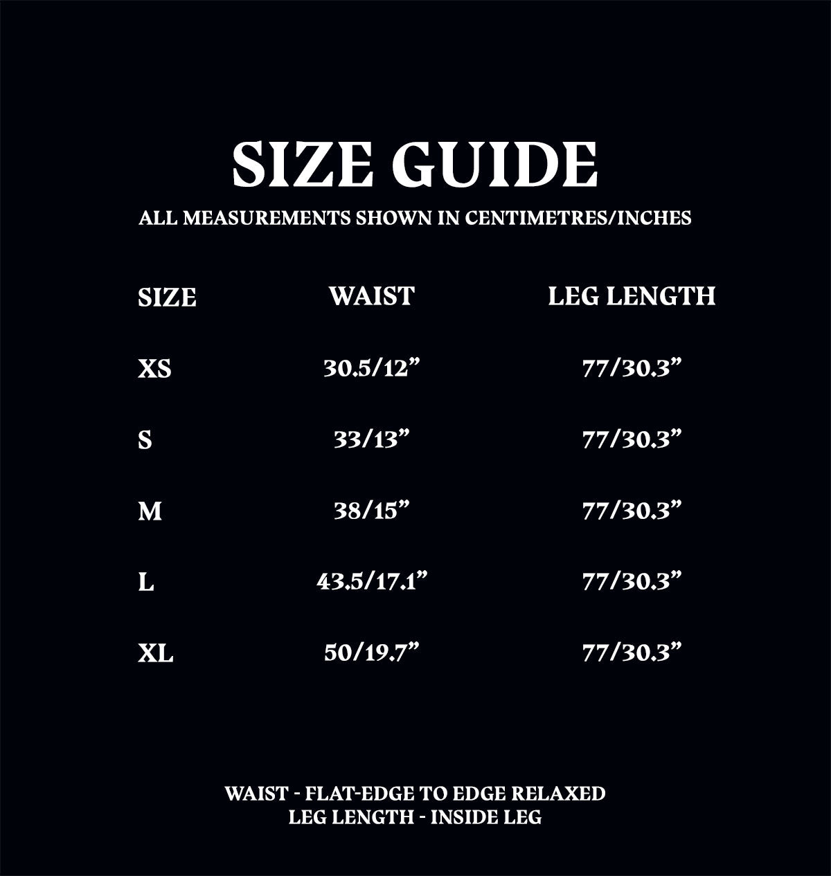 Pyjama Top Size Guide