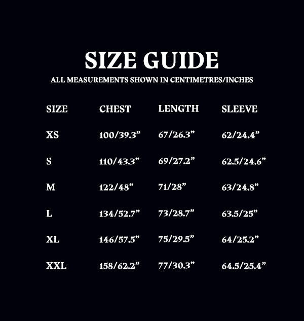 Hoodie Size Guide