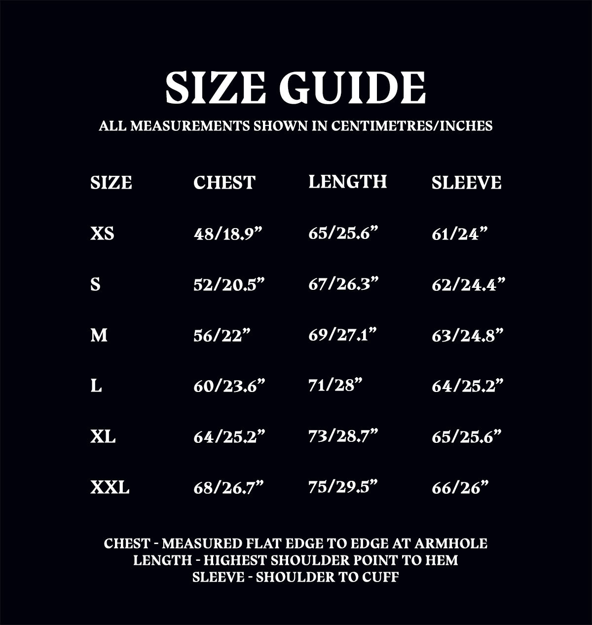 Varsity Jacket Size Guide