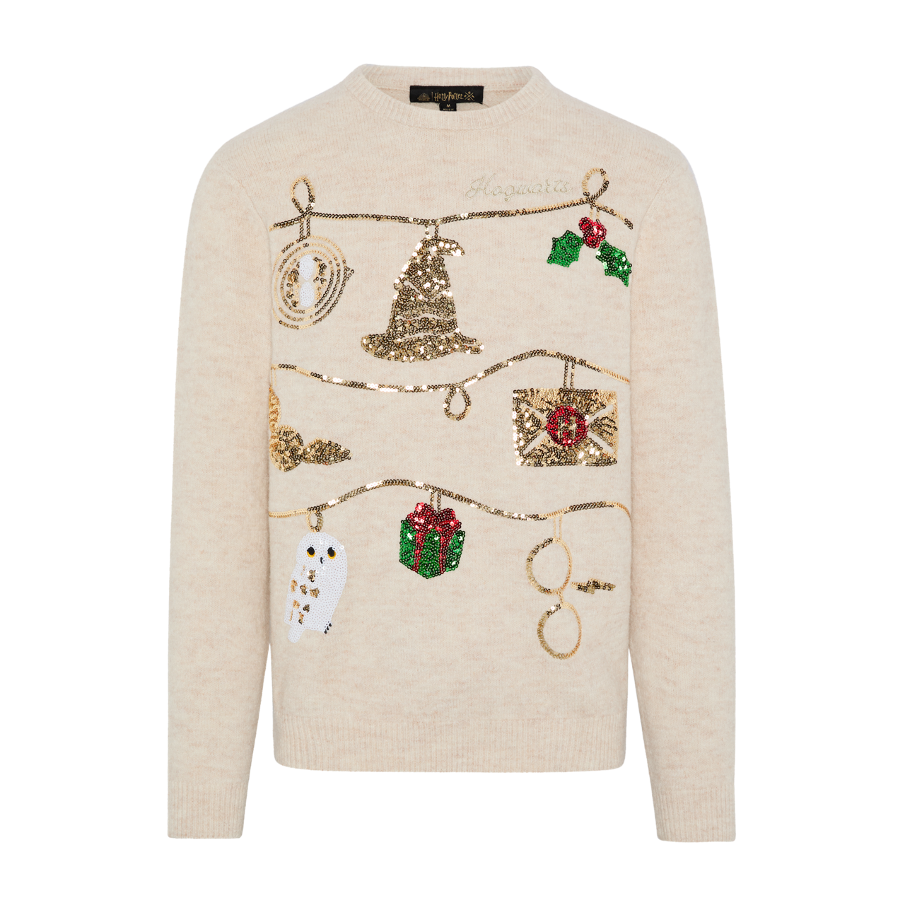 Hogwarts Christmas Sequin Knitted Jumper