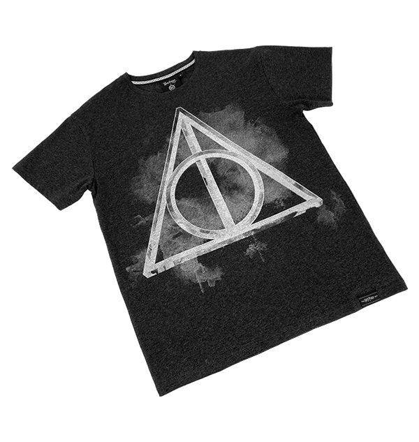 Harry Potter Deathly Hallows Poster T-Shirt, Bianco, L Uomo Harry Potter Deathly Hallows Poster T-Shirt, Bianco, L Uomo
