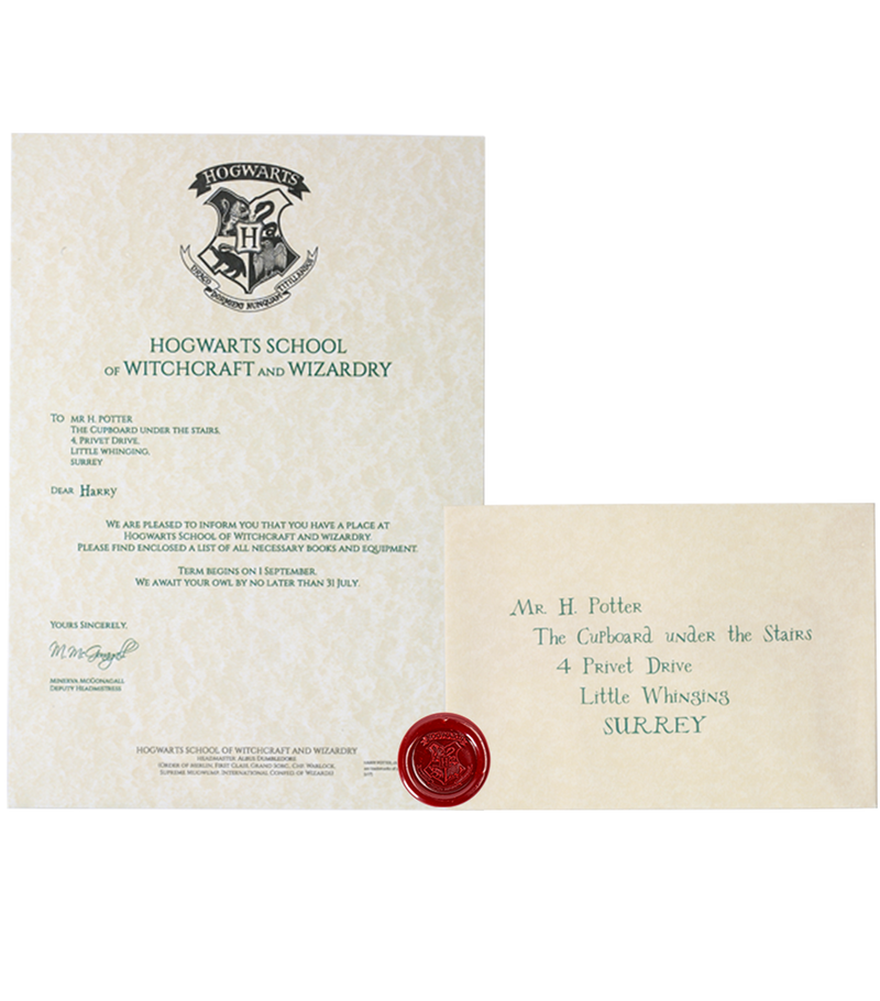Harry Potter's Hogwarts Acceptance Letter