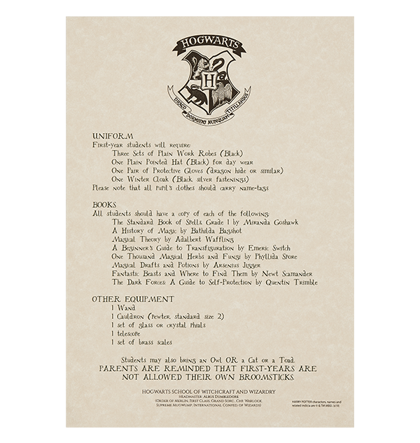 Personalised Hogwarts Acceptance Letter 