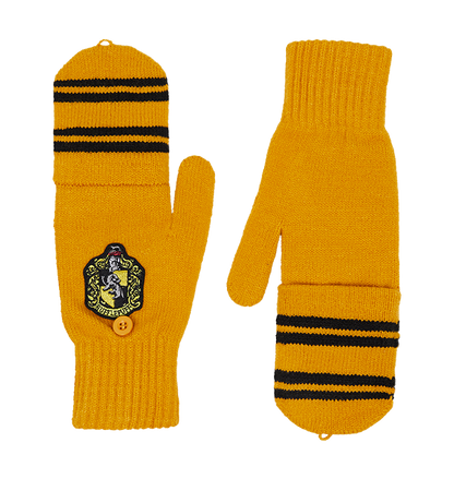 Hufflepuff Knitted Mitten Capped Gloves