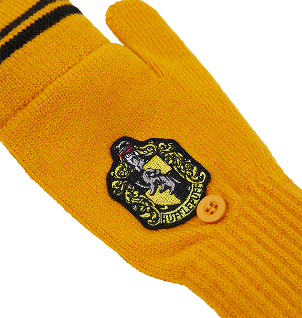 Hufflepuff Knitted Mitten Capped Gloves