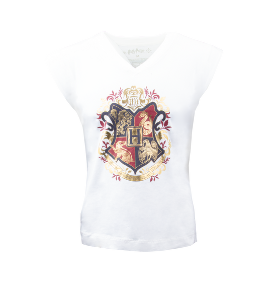 Hogwarts Crest Ladies V-Neck T-Shirt