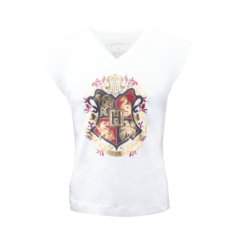 Hogwarts Crest Ladies V-Neck T-Shirt
